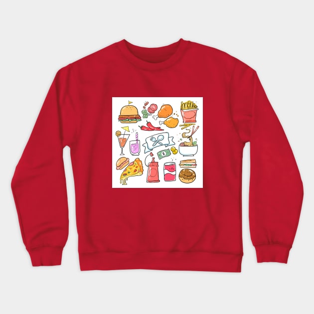 Fast Food pattern Crewneck Sweatshirt by Cheebies